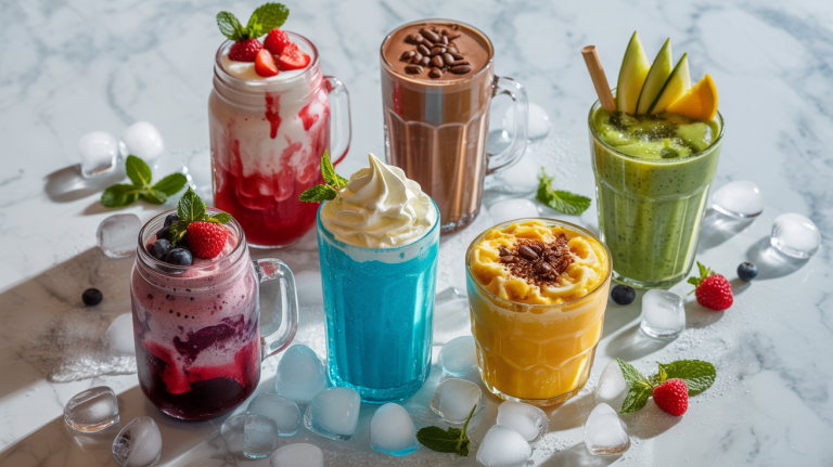 Sheetz frozen specialty beverages including fruit smoothies and frozen lattes